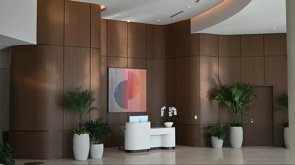 residential building lobby reception desk